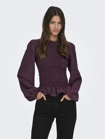 JDYAMY L/S SMOCK TOP WVN EXP