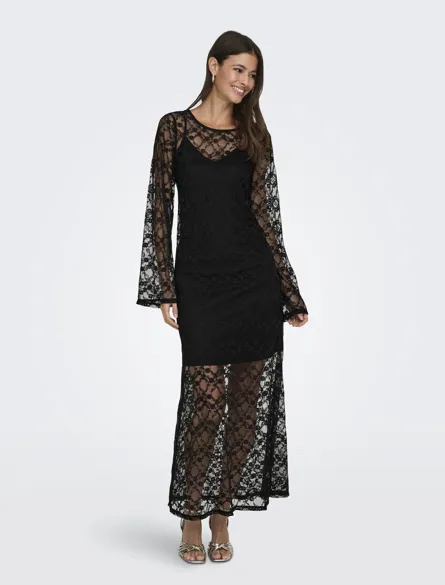 JDYSILVIA L/S LACE MAXI DRESS JRS
