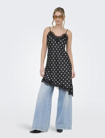 ONLBELLA STRAP SATIN LACE DRESS WVN EX