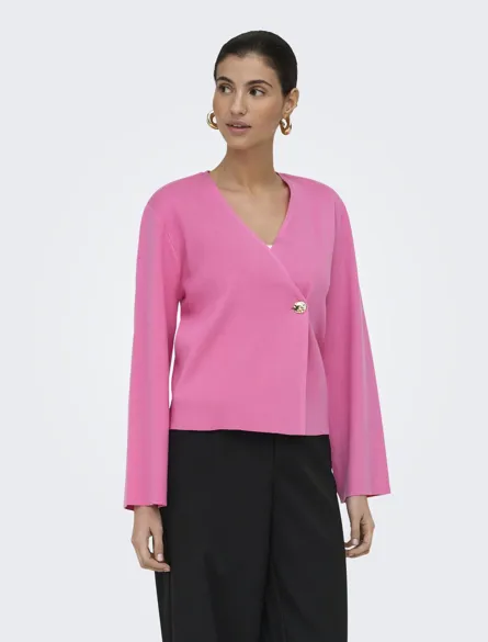 ONLJING LS VNECK ONE BUTTON CARDI EX KNT