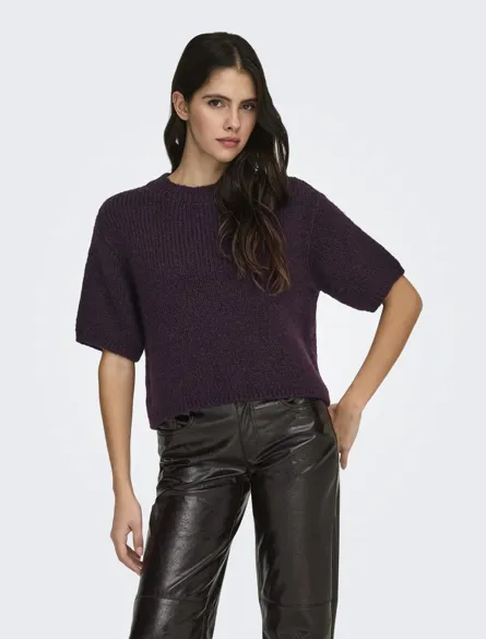 JDYLINEA S/S PULLOVER O-NECK KNT NOOS