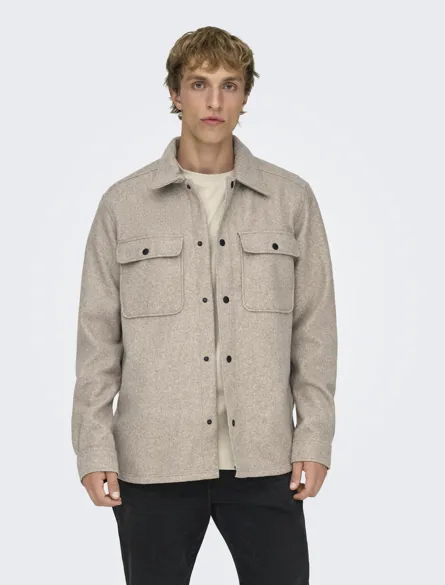 ONSASH OVR WOOLEN LOOK PKT LS SHIRT NOOS