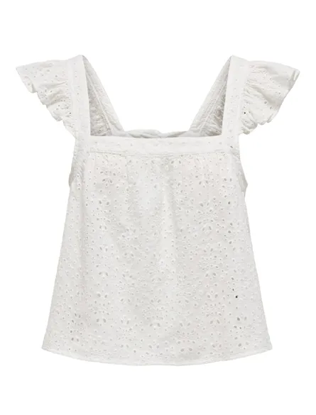PGDITTE Top met vierkante hals en strikdetail in normale pasvorm
