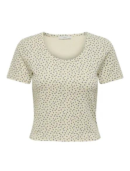 PGRENATA Regular fit U-hals top met korte mouwen