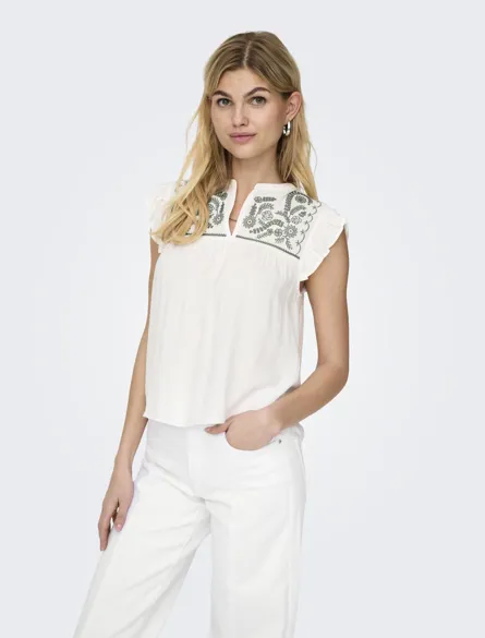 ONLVESTINE S/S TOP WVN NOOS