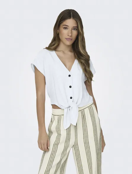 ONLSIESTA SS KNOT LIN BL SHIRT PNT NOOS