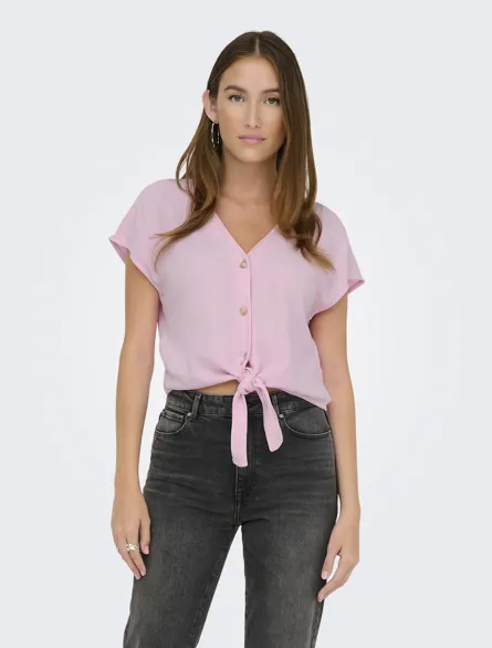 ONLSIESTA SS KNOT LIN BL SHIRT PNT NOOS