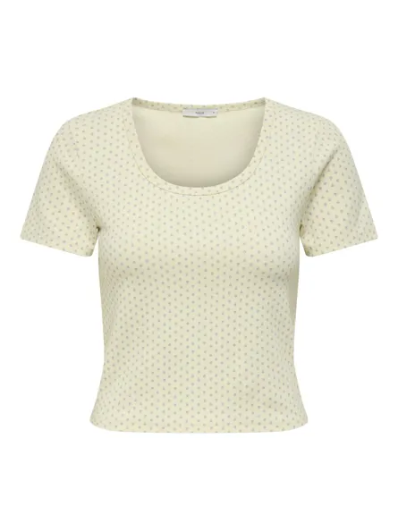 PGRENATA Regular fit U-hals top met korte mouwen