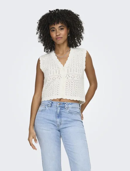 ONLIRINA Cardigan med V-hals og ribkant til forår/sommer
