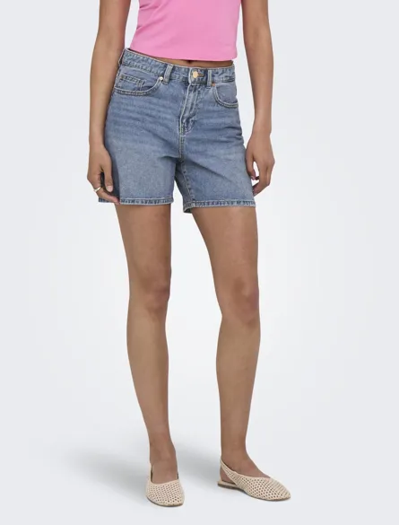 ONLPHINE Jeansshorts mit normaler Passform mit Knopfverschluss und Vordertaschen
