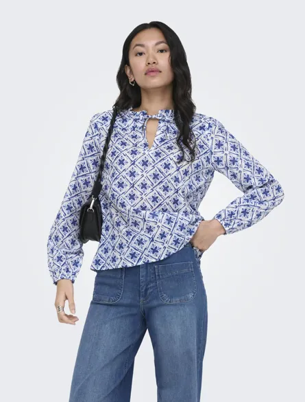 ONLROANNE L/S TOP WVN NOOS