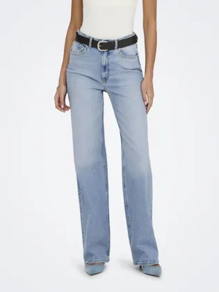 ONLJUICY Weite Bein-Passform JEANS mit hohem Bund und Fronttaschen