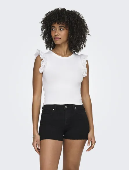 ONLMATHILDA S/L LACE DETAIL TOP JRS NOOS