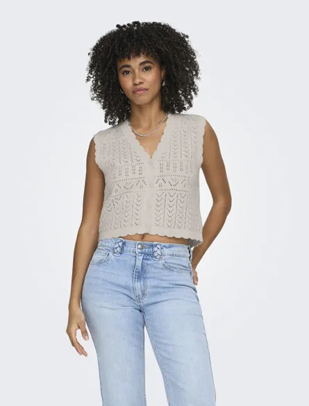 ONLIRINA Cardigan med V-hals og ribkant til forår/sommer