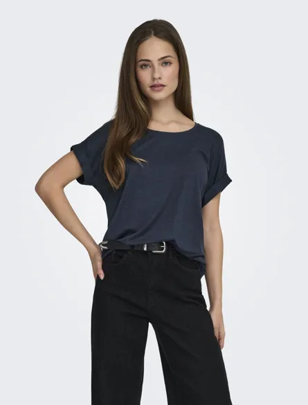 ONLMOSTER Regular fit top met ronde hals en korte mouwen
