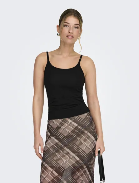 ONLLOVE O-hals mouwloze stretch fit top voor dagelijkse stijl