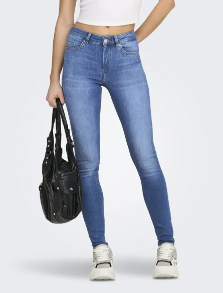 ONLBLUSH Mid Waist Skinny Fit med baglommer