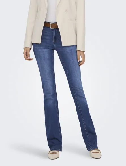 ONLBLUSH Mid Waist Flared Fit Jeans med frontlommer