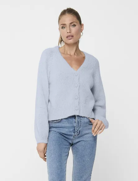 ONLALYSSA Grunnleggende strikket Cardigan med lange ballongermer