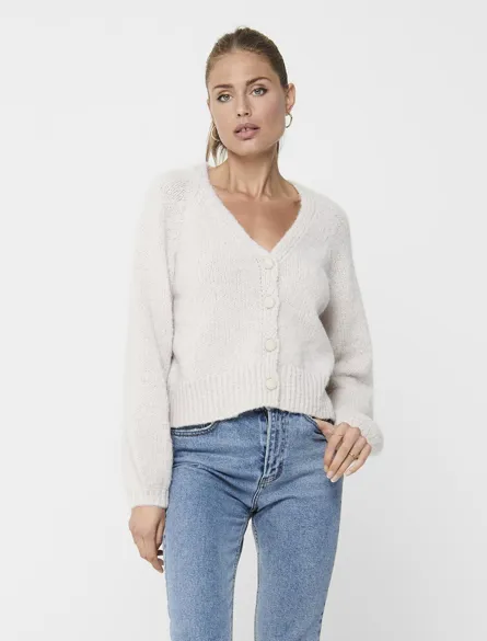 ONLALYSSA Grunnleggende strikket Cardigan med lange ballongermer