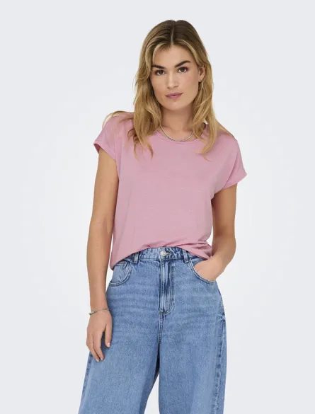ONLCLAUDIA Basic Top mit V-Ausschnitt und Glitzer-Detail