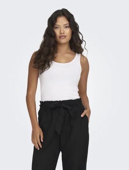 JDYAVA Klassisk Basic ærmeløs U-hals tanktop