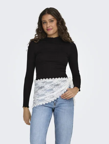JDYFRANSISKA L/S HI-NCK TOP JR NOOS