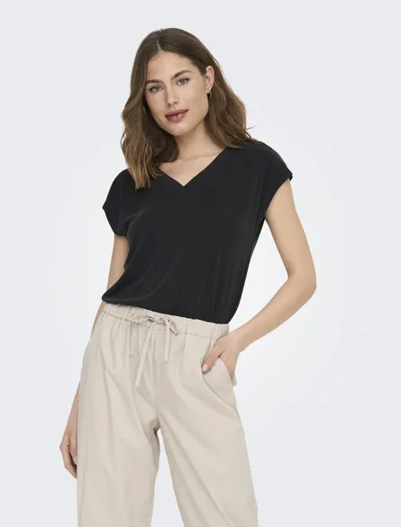 ONLFREE S/S MOD.V-NECK TOP JRS NOOS