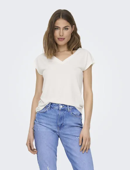 ONLFREE S/S MOD.V-NECK TOP JRS NOOS