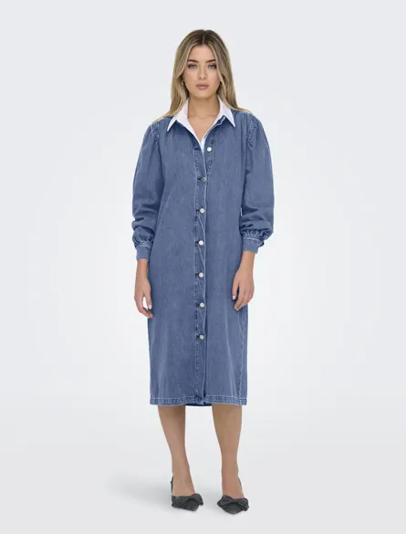 ONLBEATE Midikleid aus Denim mit Knöpfen