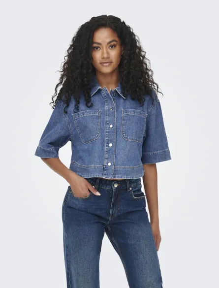 ONLCLEO LIFE SS CROP DNM SHIRT PIM NOOS