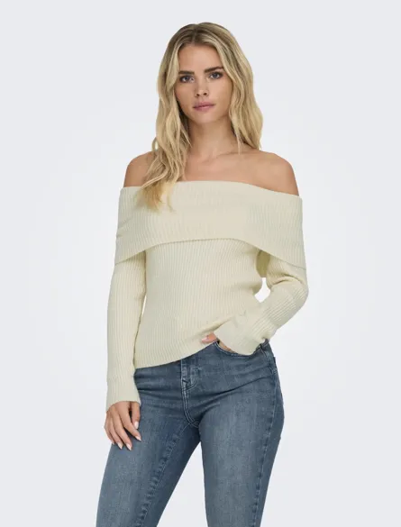 ONLKATIA LS OFF SHOULDER KNT NOOS