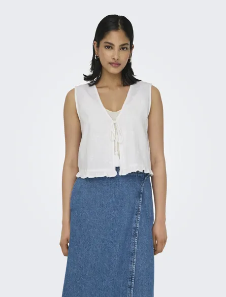 ONLJAKIRI LINEN S/L EMB VEST PTM
