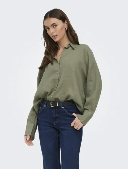 ONLBRUXELLES L/S LIN BL SHIRT PNT