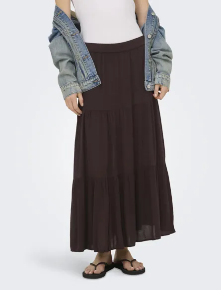 ONLMIKKA Basic-Rock mit Seitenschlitzen und Maxi-Länge