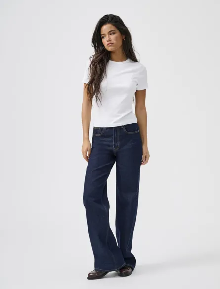 ONLJUICY Jeans med bred pasform og lommer foran og høj talje