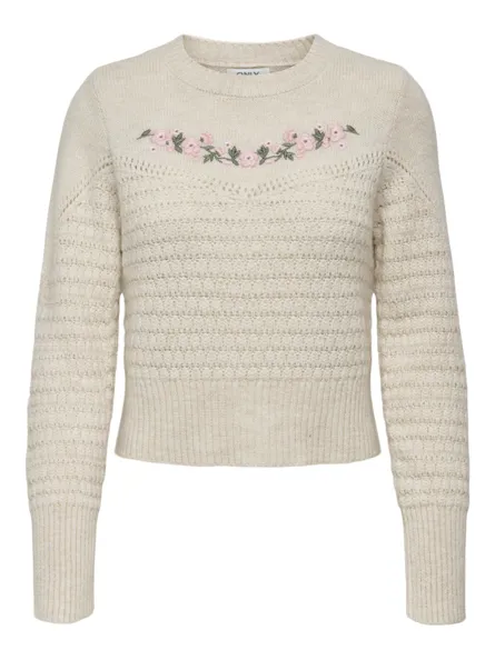 ONLSTELLA FLOWER LS PULLOVER EX KNT