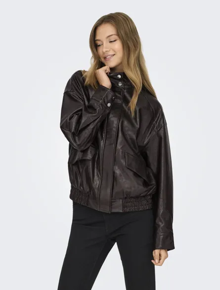ONLJULIA FAUX LEATHER OVZ. BOMBER OTW
