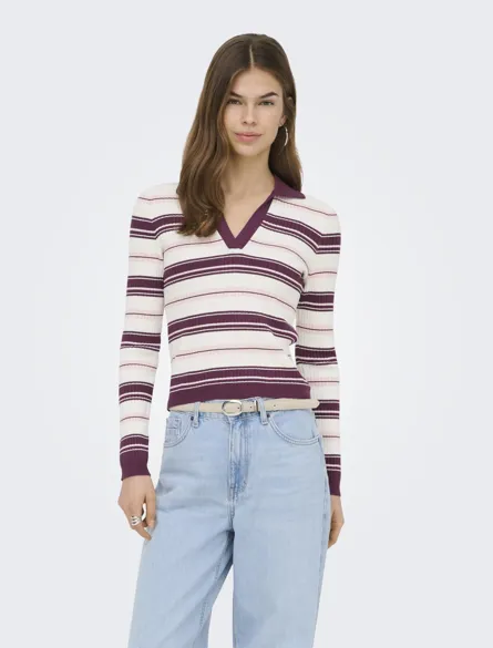 ONLKAYA LS STRIPE POLO KNT NOOS