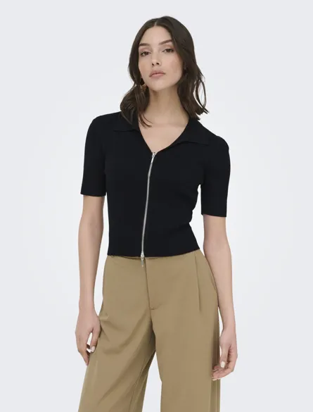 JDYNANNA S/S SHORT ZIP CARDIGAN KNT
