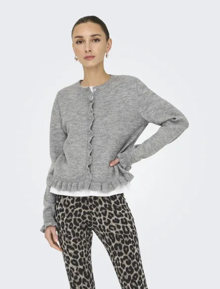 JDYLETTY L/S ON FRILL CARDIGAN KNT NOOS