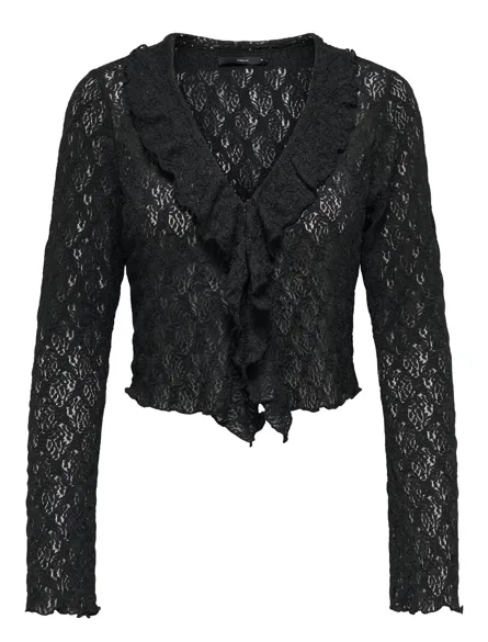 PGSTINNE L/S FRILL LACE TOP JRS
