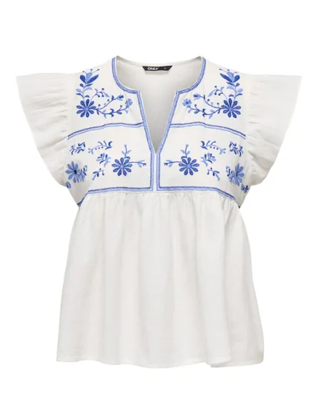 PGRUKKA LIFE S/S EMB TOP WVN