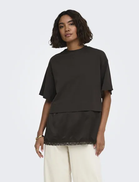 ONLMEXA S/S TEE LACE TOP WVN
