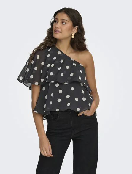 JDYFAY LIFE ONE-SHOULDER TOP WVN