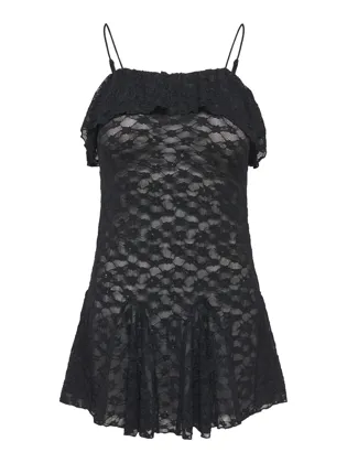 STUSIA STRAP LACE FLOUNCE LONG TOP JRS