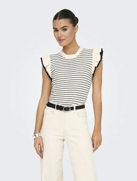 JDYCARICE S/L FRILL PULLOVER KNT NOOS