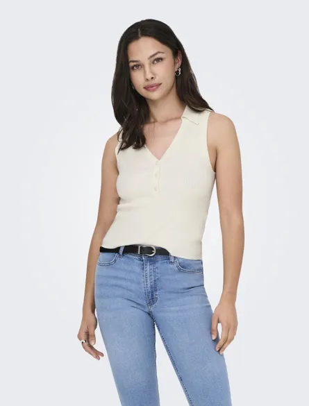 JDYNANNA S/L COLLAR TOP KNT