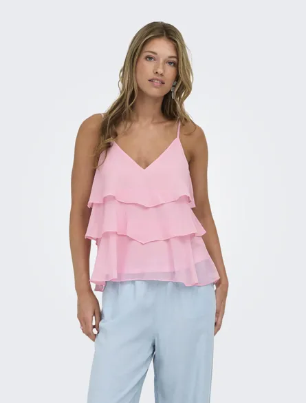 ONLLINN LIFE FLOUNCE SINGLET WVN NOOS