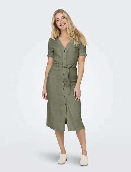 ONLSIESTA SS LIN BL SHIRT DRESS PNT NOOS